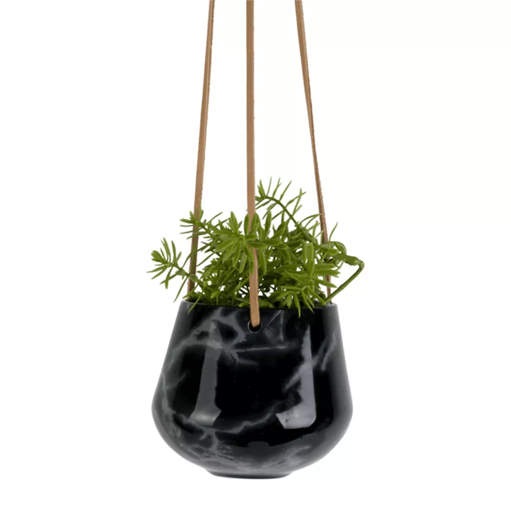 Present Time Hanging Pot Skittle Small Marble Black